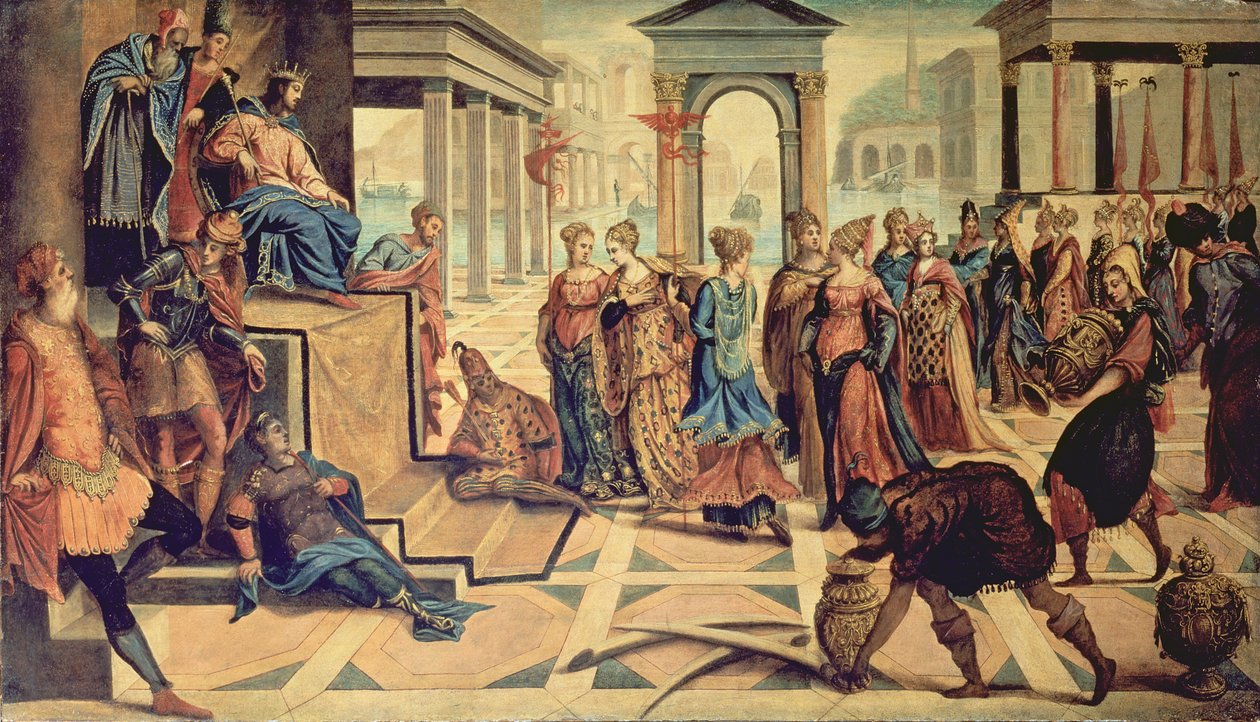 Salomo ja Saban kuningatar tekijältä Jacopo Robusti Tintoretto