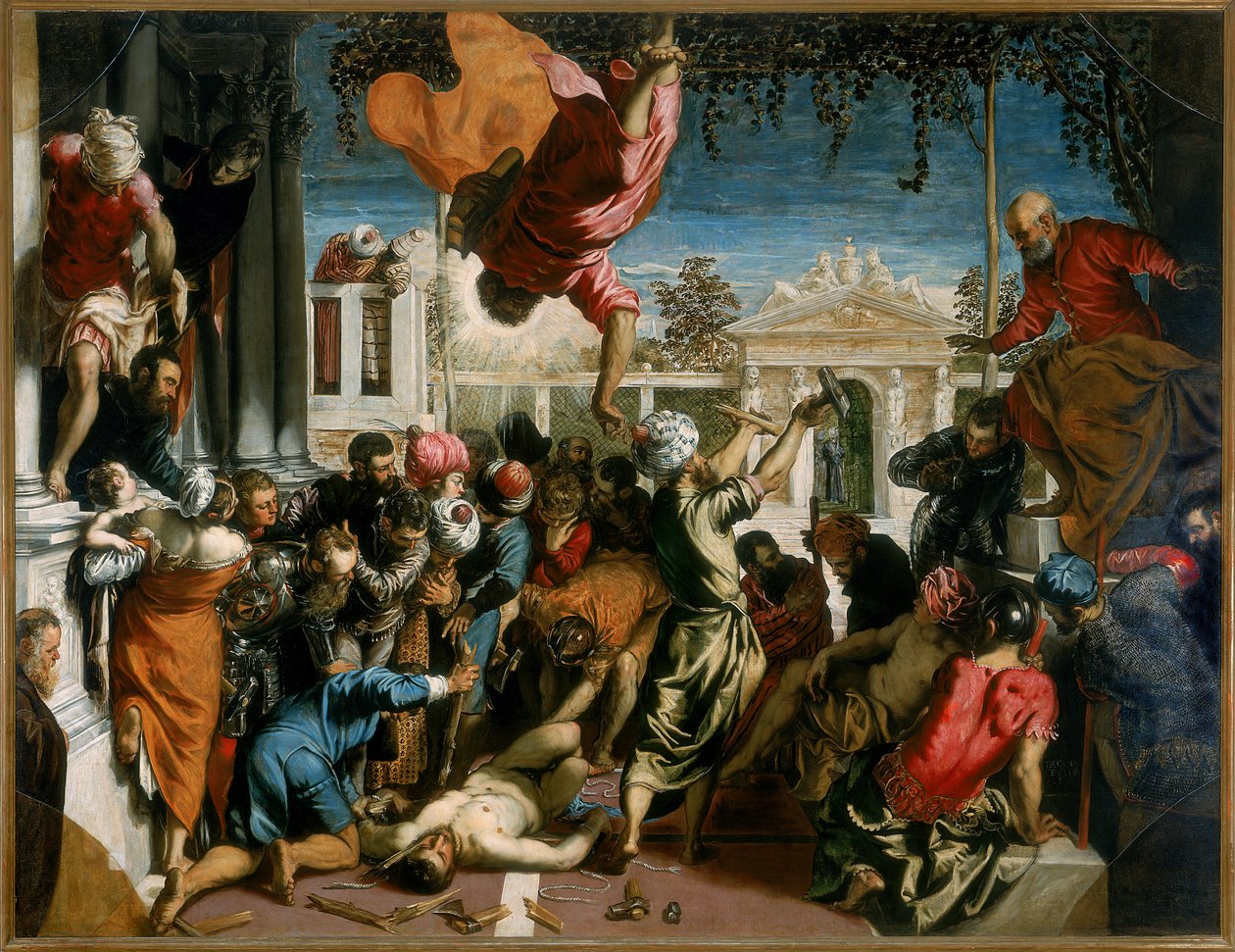 Pyhän Markuksen ihme vapauttamassa orjan, 1548 tekijältä Jacopo Robusti Tintoretto