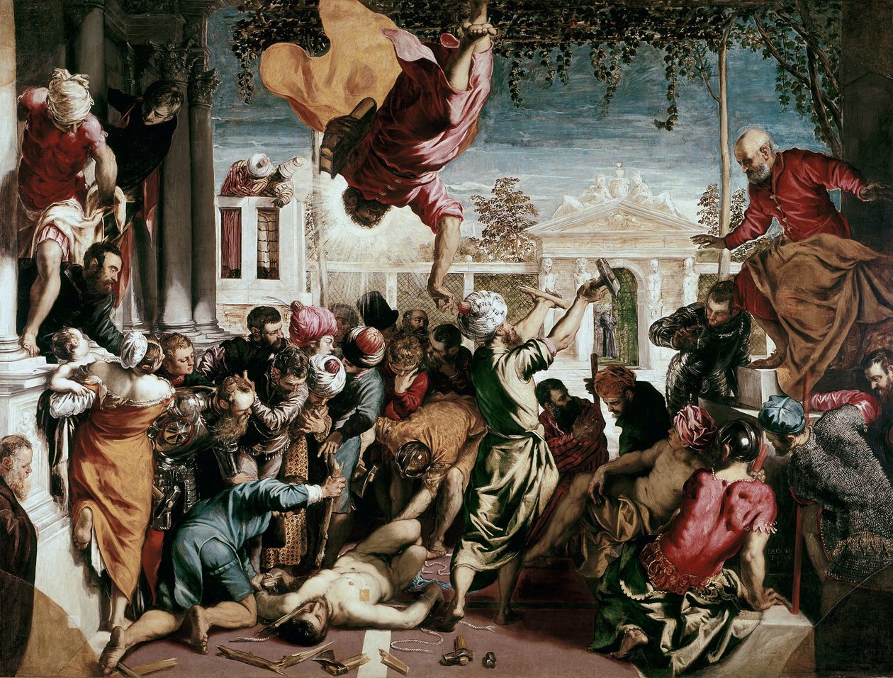 Pyhän Markuksen ihme vapauttamassa orjan, 1548 tekijältä Jacopo Robusti Tintoretto