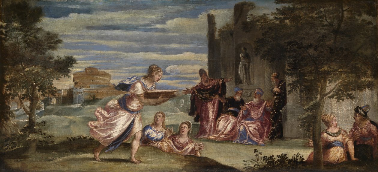 Tuccian koettelemus, n. 1555 (öljy kankaalle) tekijältä Jacopo Robusti Tintoretto