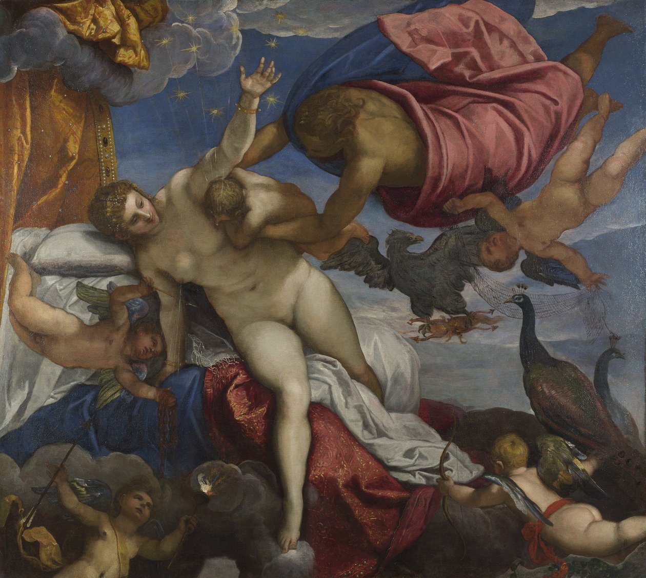 Linnunradan alkuperä, n. 1575 tekijältä Jacopo Robusti Tintoretto