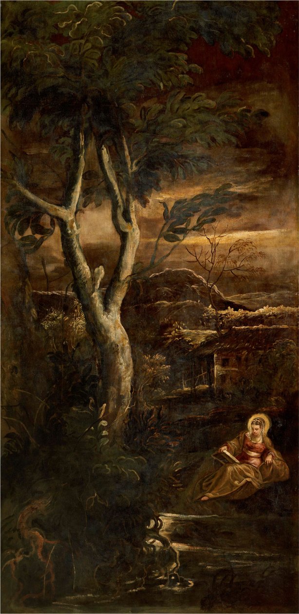 Neitsyt lukee, noin 1583. tekijältä Jacopo Robusti Tintoretto