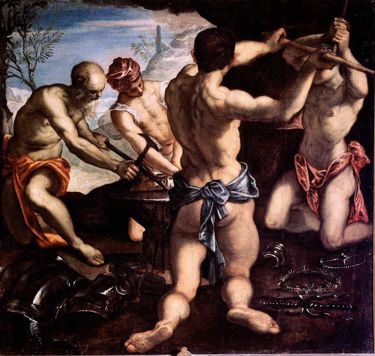 Vulcan Paintingin takomo, kirjoittanut Jacopo Robusti dit il Tintoretto tekijältä Jacopo Robusti Tintoretto