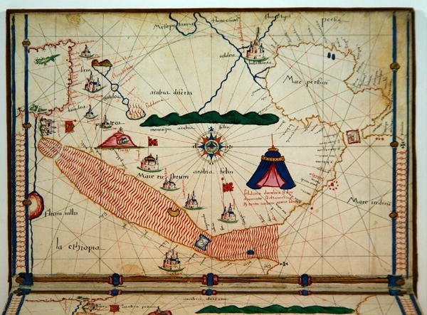 Ms Ital 550.0.3.15 fol.5v Punaisenmeren kartta, Carte Geografiche tekijältä Jacopo Russo