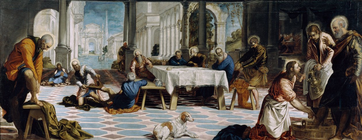 Kristus pesee opetuslasten jalat tekijältä Jacopo Tintoretto