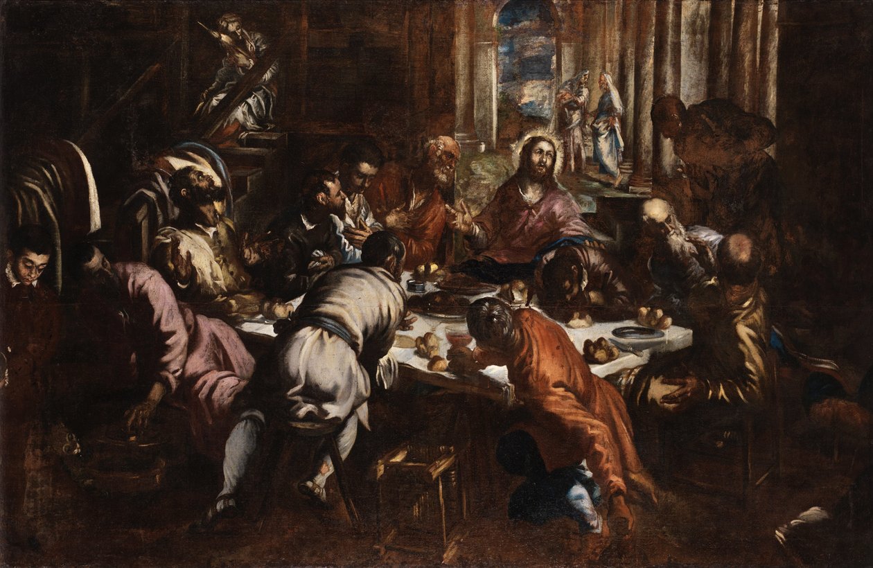 Jacopo Tintoretto Viimeinen ehtoollinen (tutkimus San Trovason viimeistä ehtoollista varten) tekijältä Jacopo Tintoretto