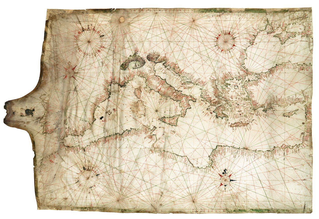 Välimeri ja Mustameri 1546 tekijältä Jacopo Vesconte Maggiolo