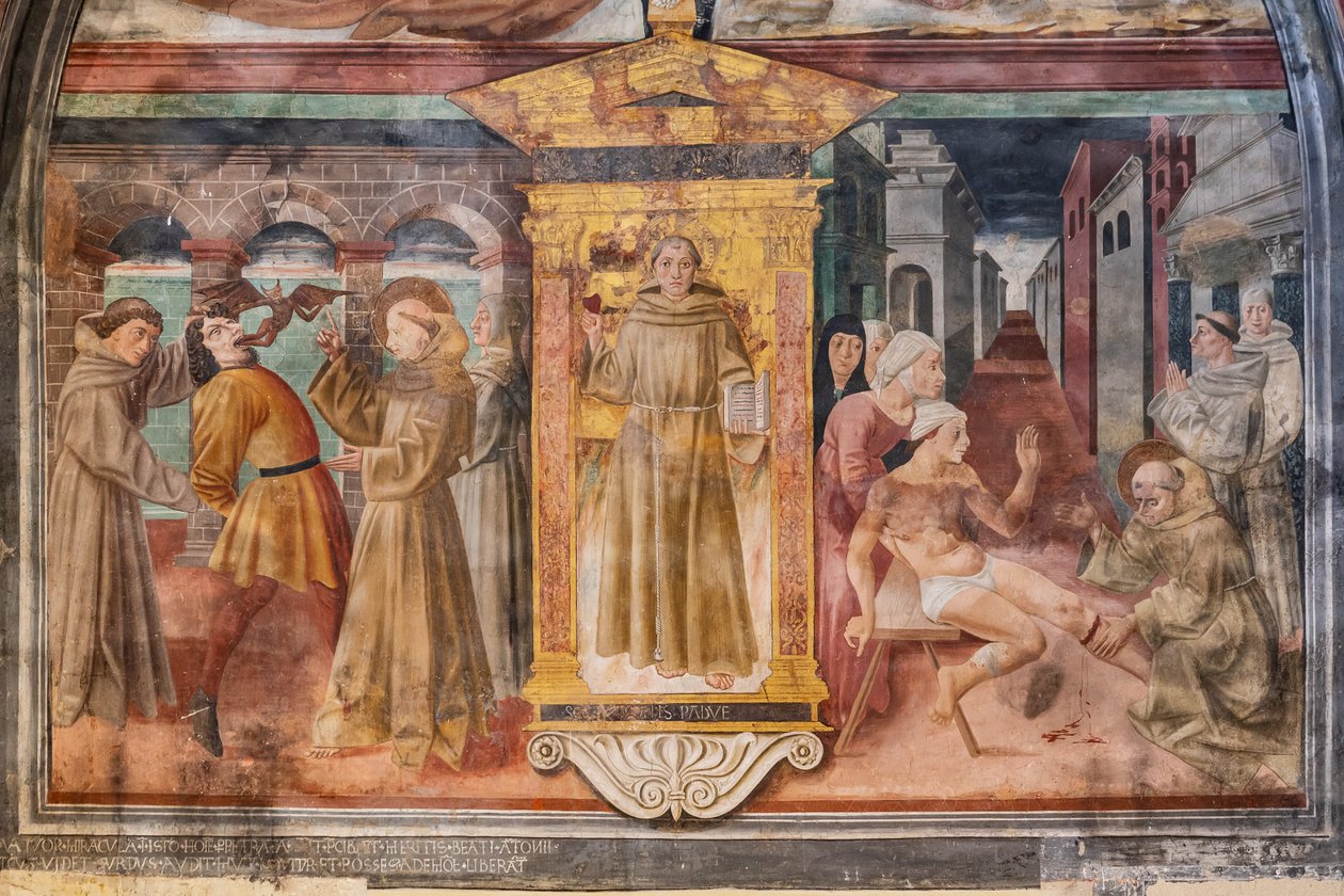 Tarinoita Pyhästä Antoniuksesta Padovalainen, Pyhän Antoniuksen Padovalaisen niche, 1400-luvun puoliväli (fresko) tekijältä Jacopo Vincioli