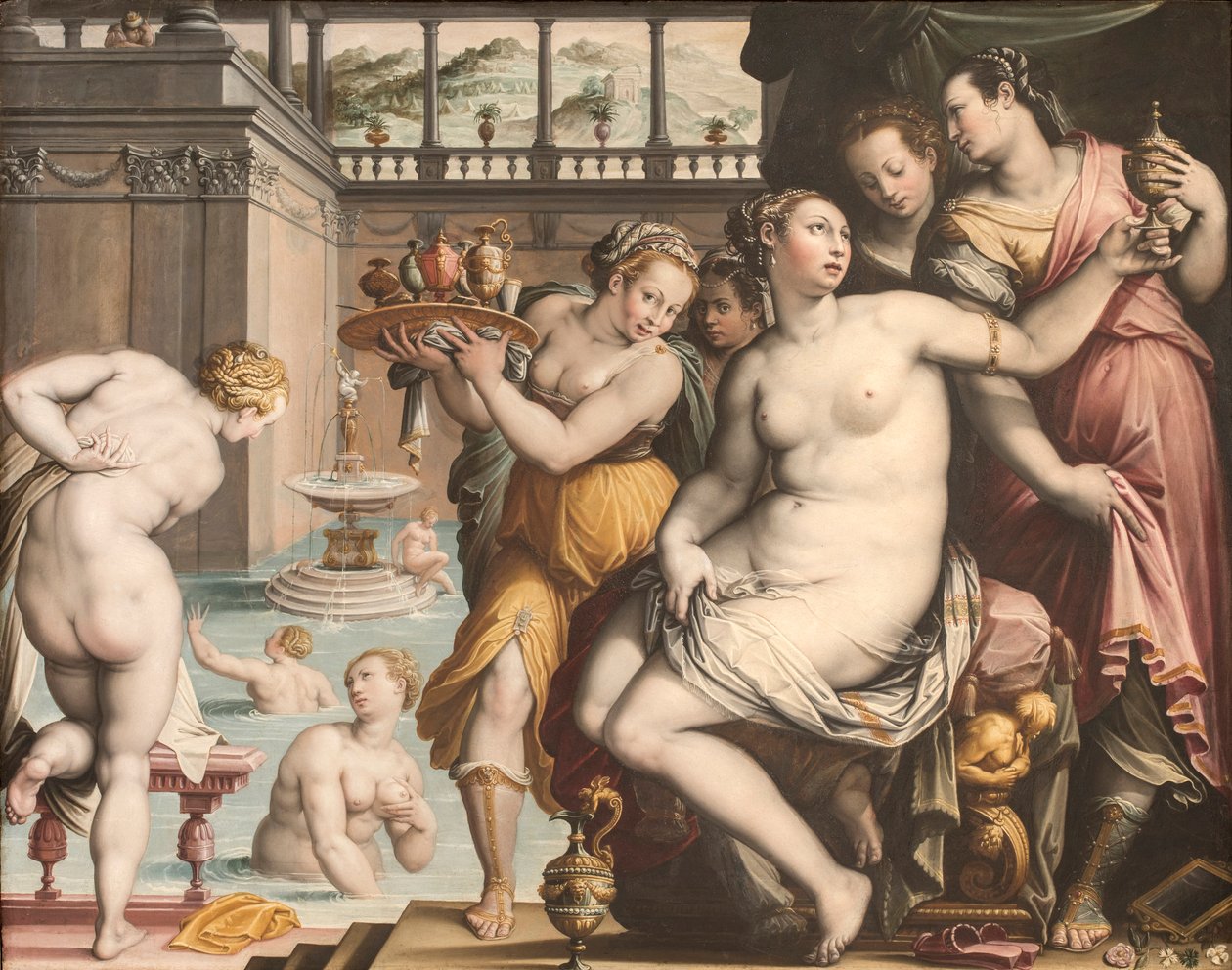 Bathsheba at Her Bath, 1573-1574. tekijältä Jacopo Zucchi