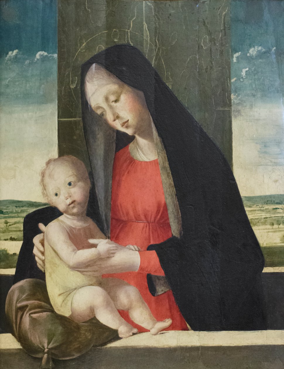 Madonna ja lapsi, noin 1490-1500 (öljy paneelille). tekijältä Jacopo da Valenza