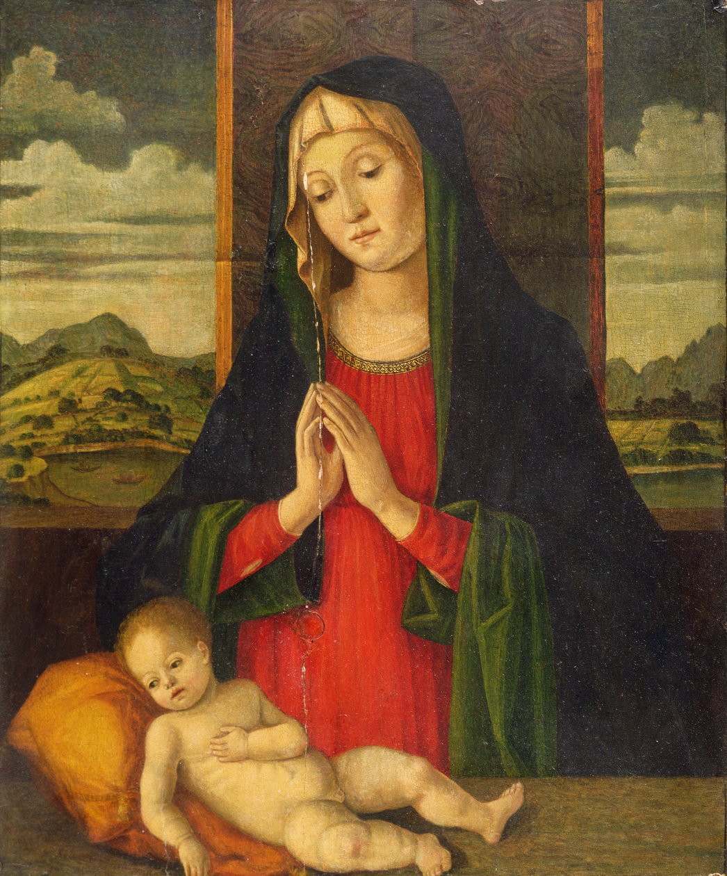 Madonna ja lapsi, n. 1500 (öljy paneelissa) tekijältä Jacopo da Valenza