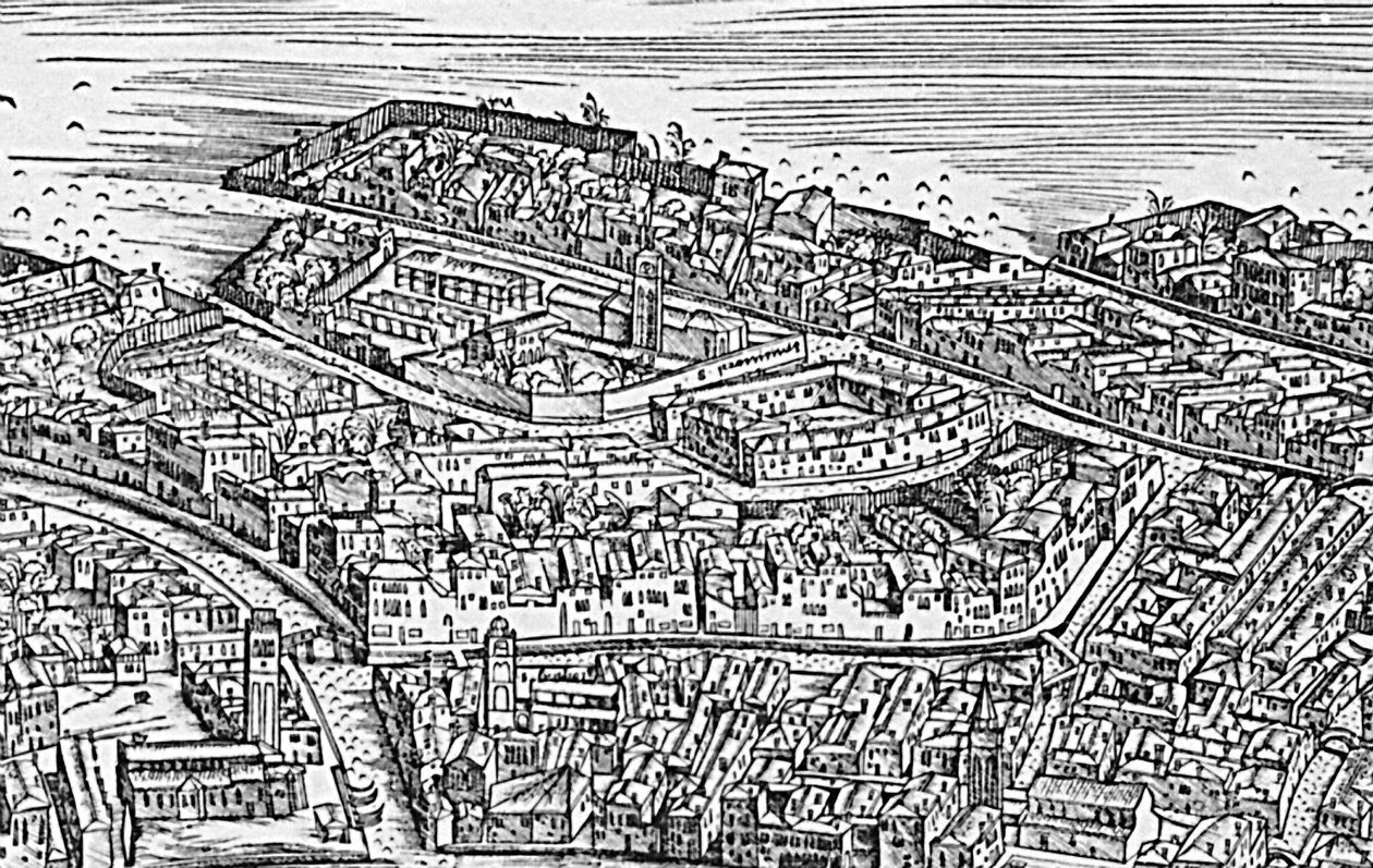 Suuri perspektiivisuunnitelma - Venetsia, n. 1500 (416593:n yksityiskohta) tekijältä Jacopo de Barbari