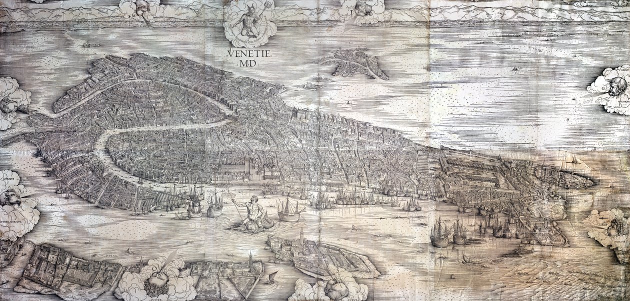 Suuri perspektiivisuunnitelma - Venetsia, n. 1500 (katso myös 416593, 416594, 416595) tekijältä Jacopo de Barbari