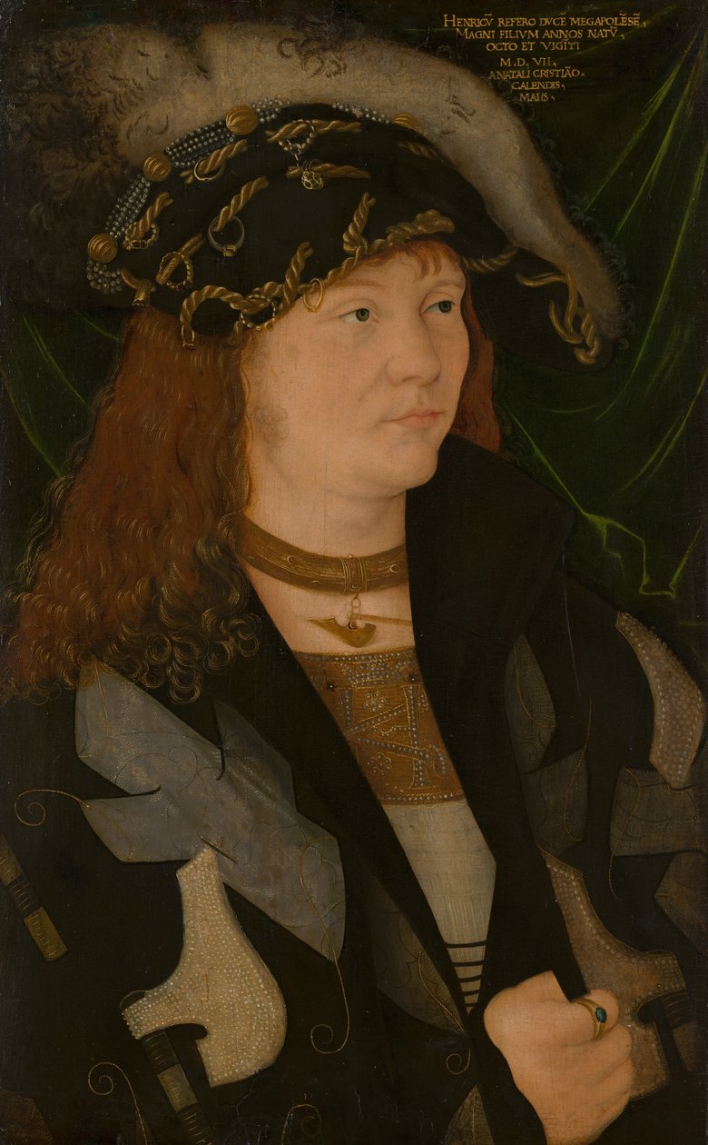 Porträt Heinrichs (1479-1552), des Herzogs von Mecklenburg, genannt der Friedfertige tekijältä Jacopo de Barbari