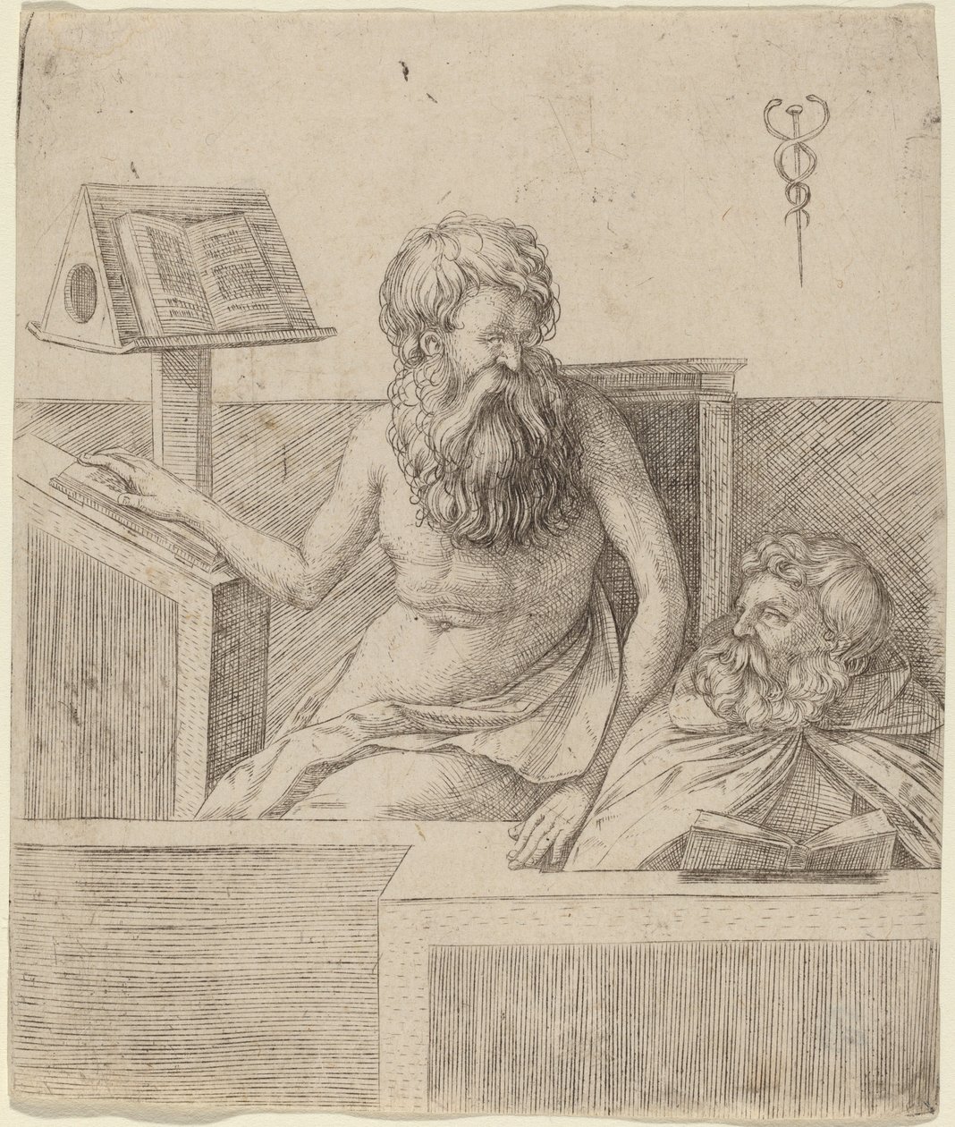 Kaksi filosofia, n. 1509. tekijältä Jacopo de Barbari