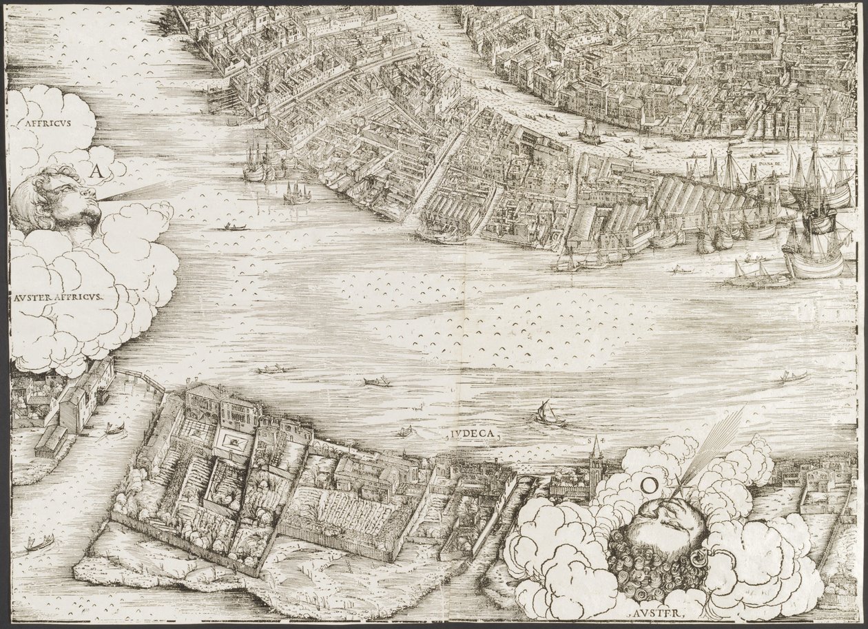 Näkymä Venetsiaan [alempi vasen lohko], 1500. tekijältä Jacopo de Barbari
