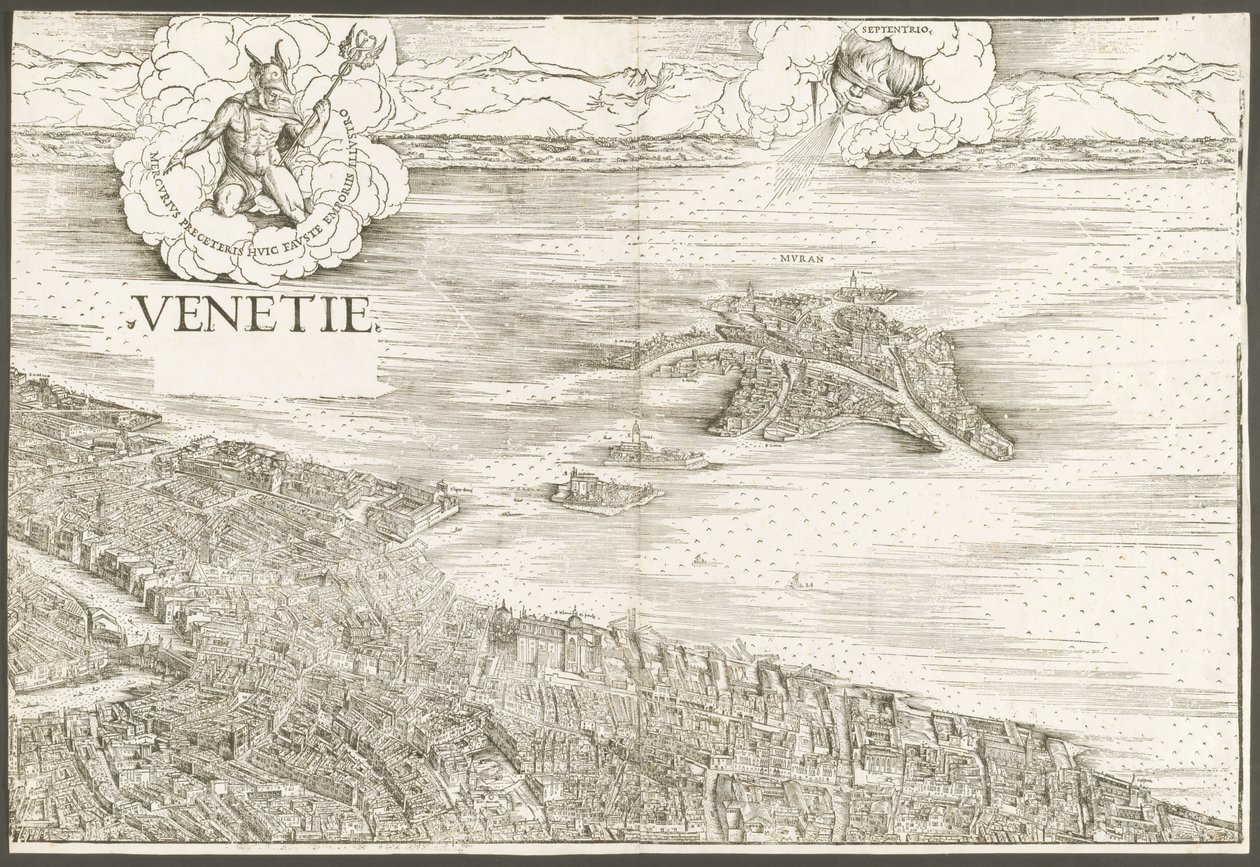 Näkymä Venetsiaan [ylempi keskuskortteli], 1500. tekijältä Jacopo de Barbari