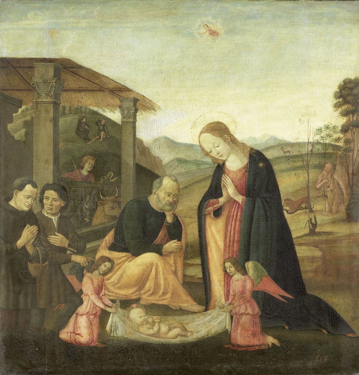 Kristus-lapsen palvonta tekijältä Jacopo del Sellaio (circle of)