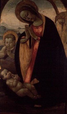 Madonna ja lapsi Johannes Kastajan kanssa (paneeli) tekijältä Jacopo del Sellaio