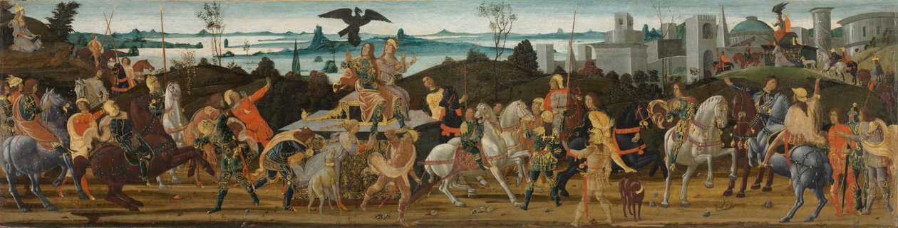 Tarquinius Priscus saapumassa Roomaan, n. 1470 tekijältä Jacopo del Sellaio