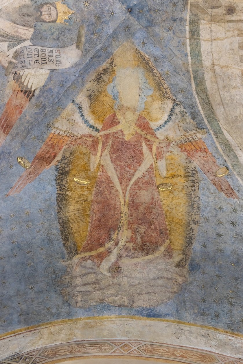 Oikeudenmukaisuuden allegoria, yksityiskohta holvista (fresko) tekijältä Jacopo di Cione