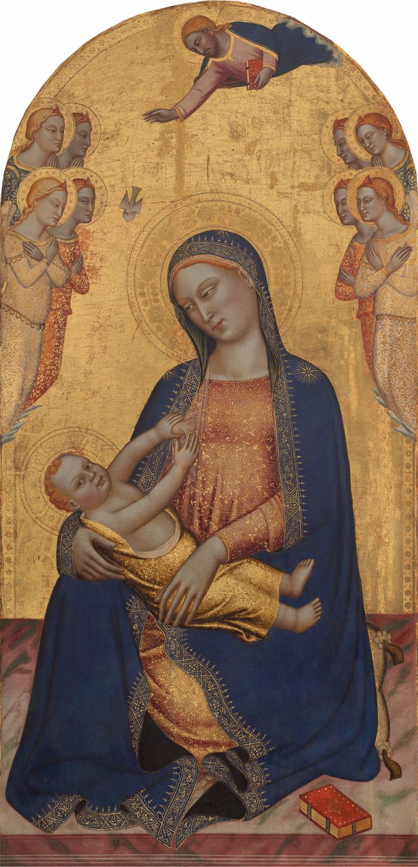 Madonna ja lapsi Isä Jumalan kanssa Siunaus ja enkelit, n. 13701375. tekijältä Jacopo di Cione