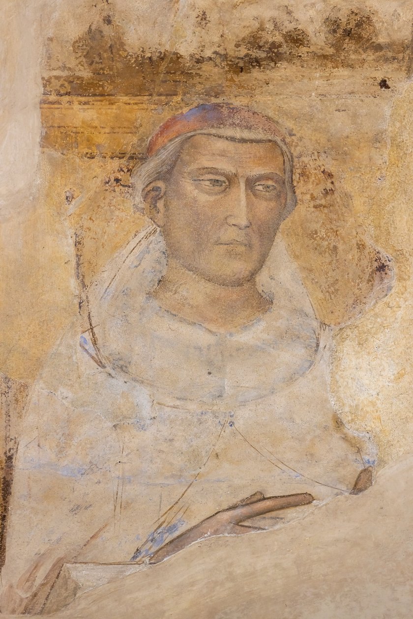 "Pyhän muotokuva (St. Yves Hélory?) (fresko) tekijältä Jacopo di Cione