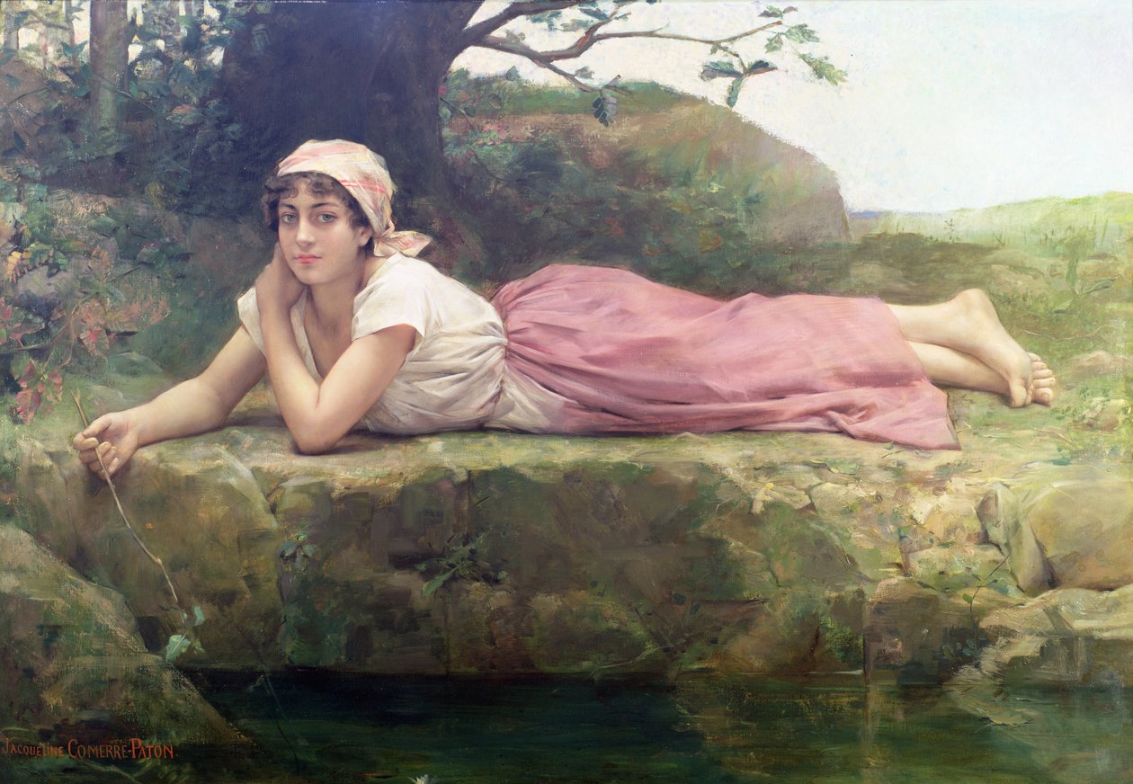 Joen rannalla, 1800-luku tekijältä Jacqueline Comerre Paton