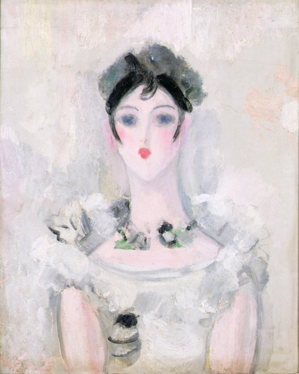 Nuoren naisen muotokuva pitsipuvulla, n. 1925-1926 (öljy kankaalle) tekijältä Jacqueline Marval