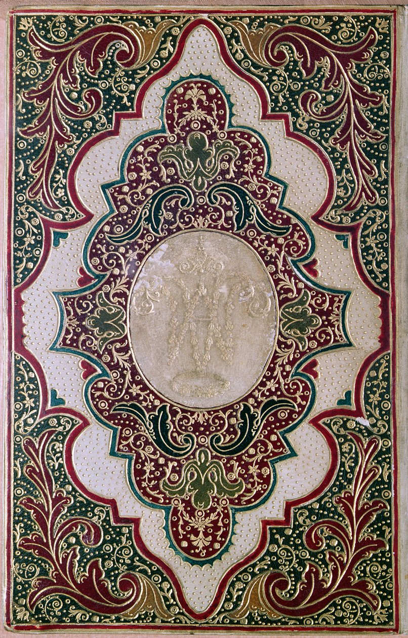 Mosaiikkisidonta, n. 1745 (nahkaa) tekijältä Jacques Antoine Derome