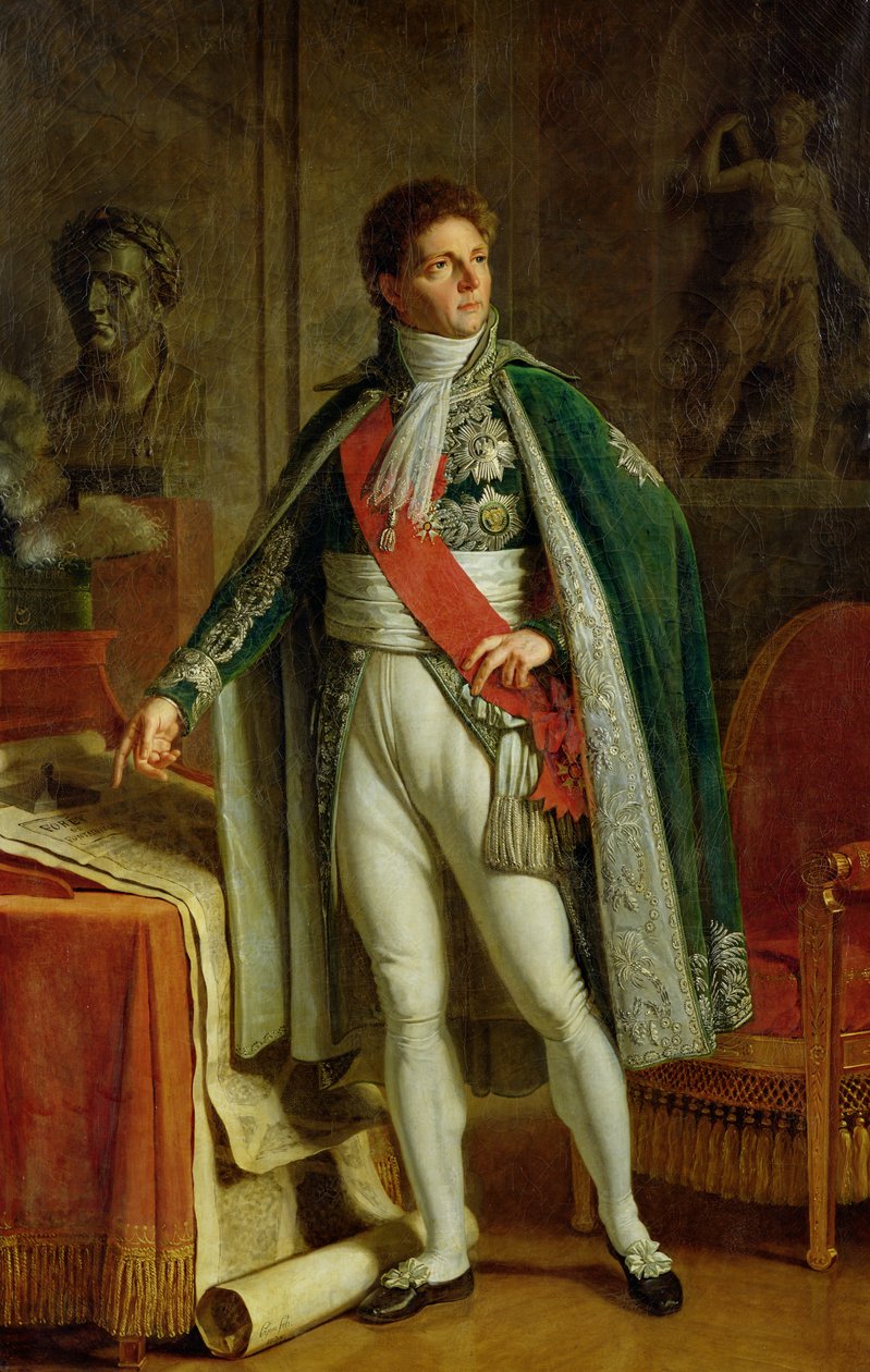 Louis Alexandre Berthier (1753-1815) näyttää karttaa Fontainebleaun metsästä, 1808 tekijältä Jacques Augustin Catherine Pajou