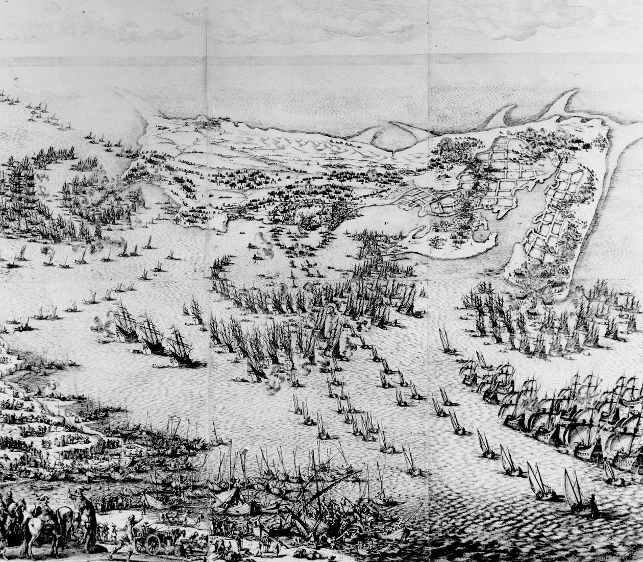 Saint-Martin-de-Ren linnoituksen piiritys vuosina 1627, 1628-31 tekijältä Jacques Callot