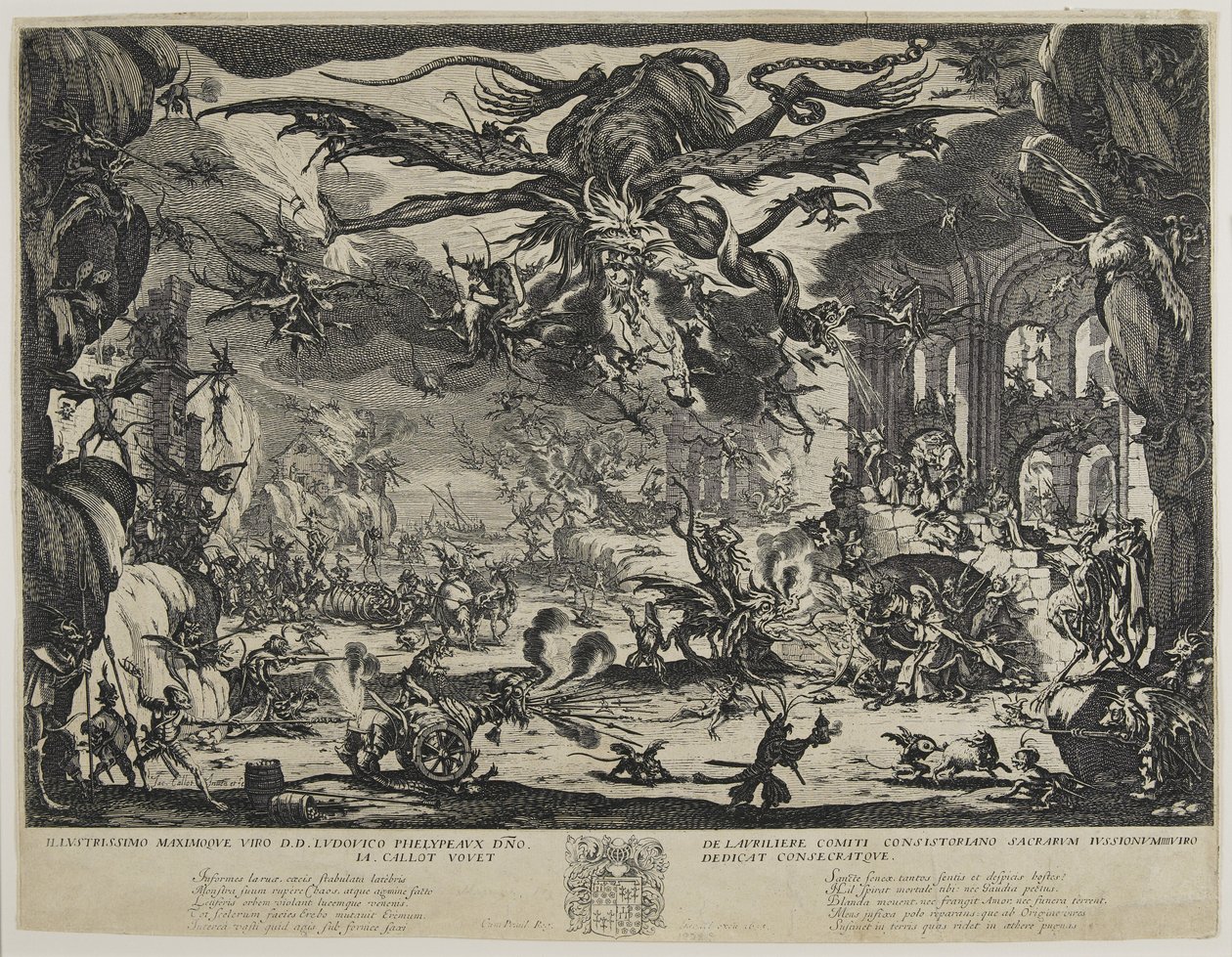 Pyhän Antoniuksen kiusaus, 1635 tekijältä Jacques Callot