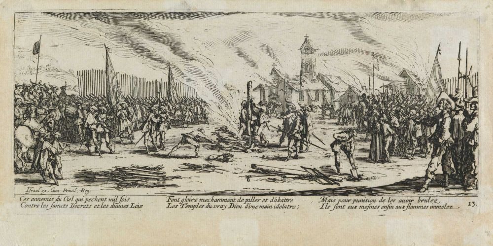 Kokko Les miseres et les mal-heures de la guerre, pl. 13 tekijältä Jacques Callot