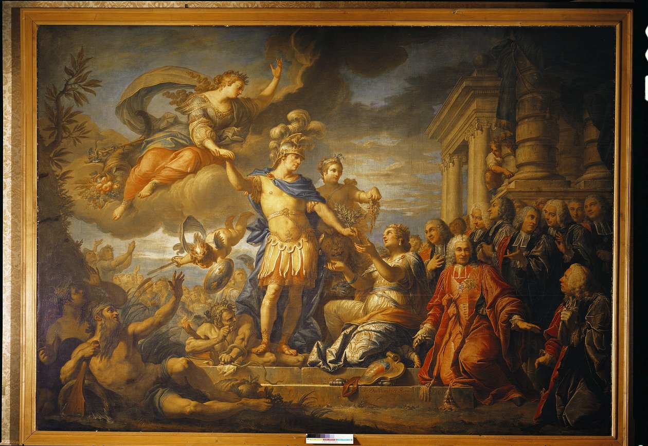 Allegoria Aix-la-Chapellen rauhasta, 1761 tekijältä Jacques Dumont