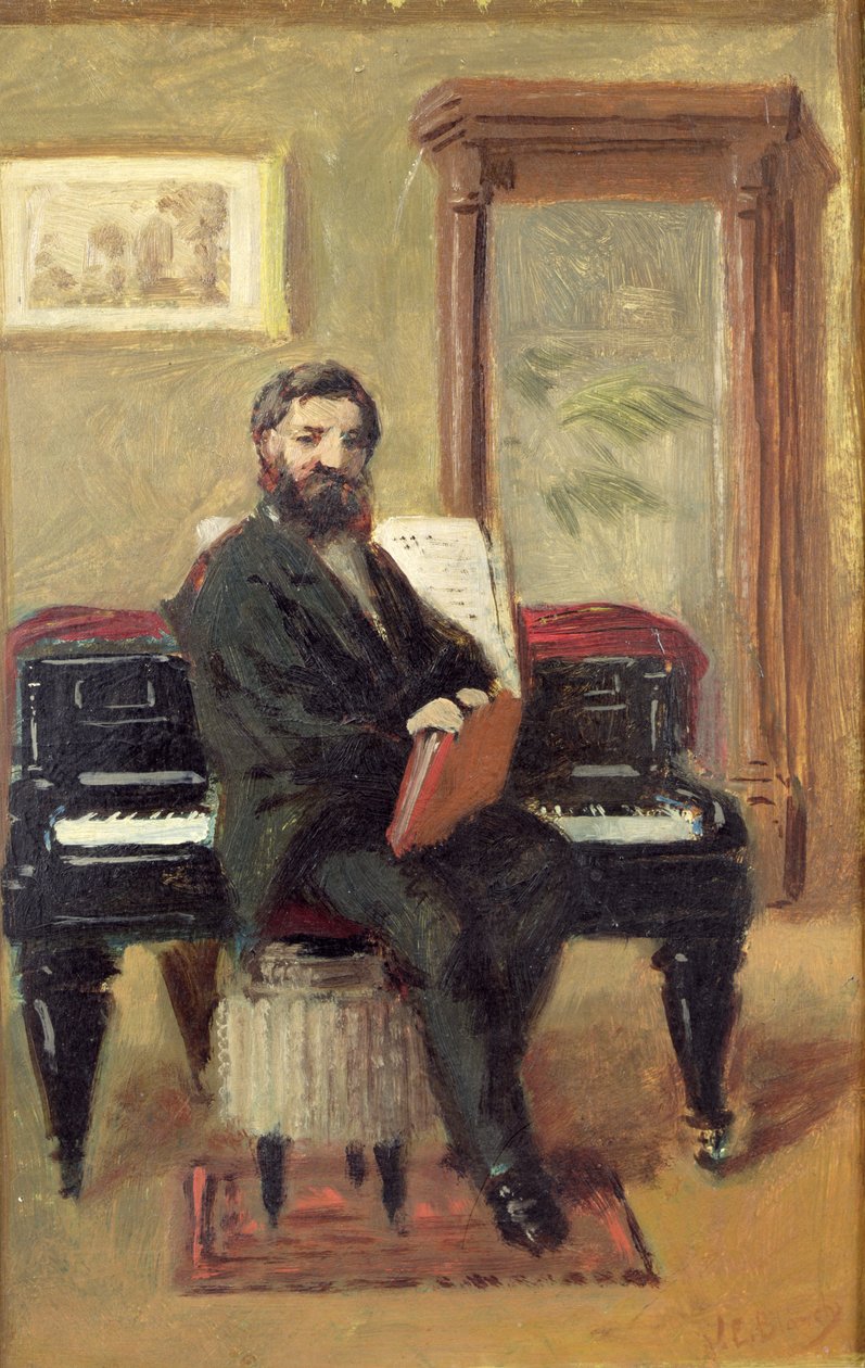 Claude Achille Debussy (1862-1918) pianolla tekijältä Jacques Emile Blanche