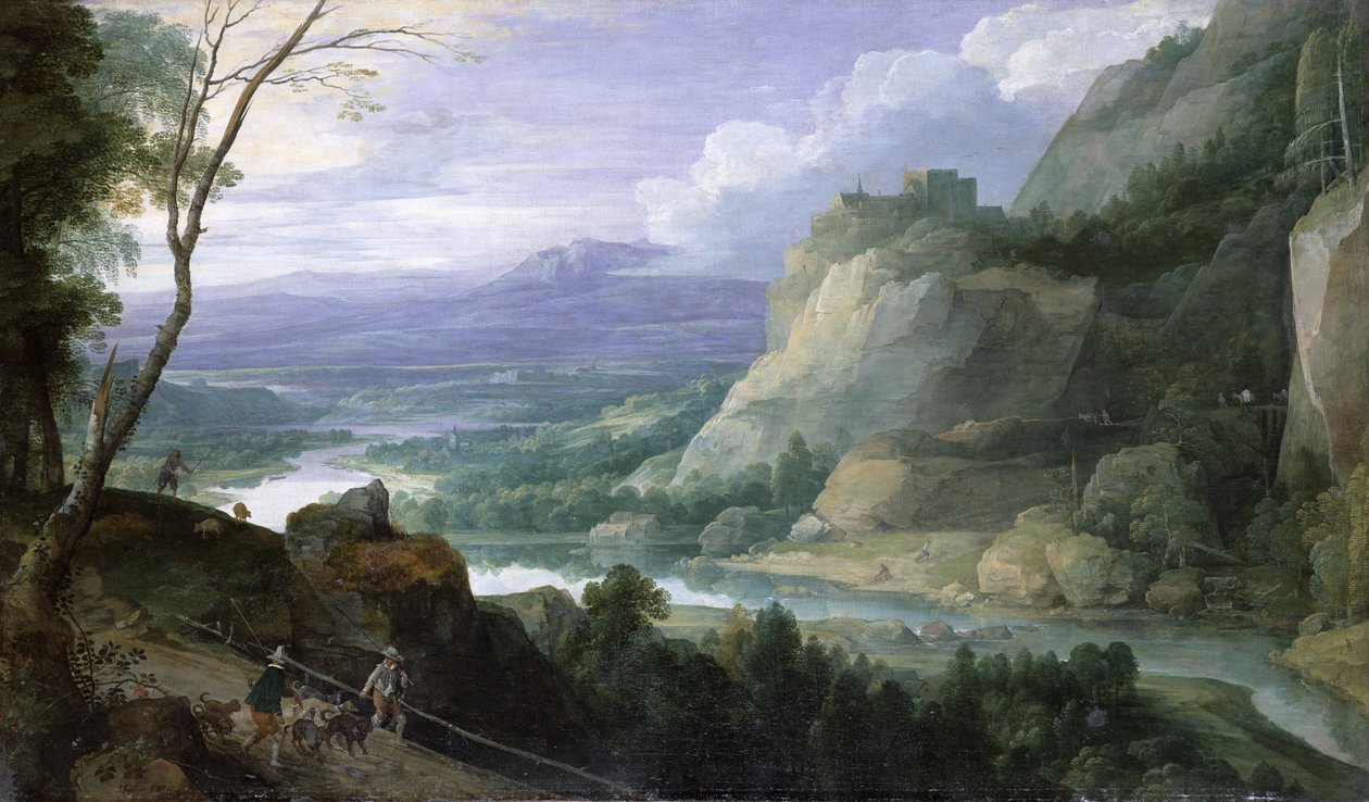 Vuoristoinen maisema, 1620 tekijältä Jacques Fouquieres