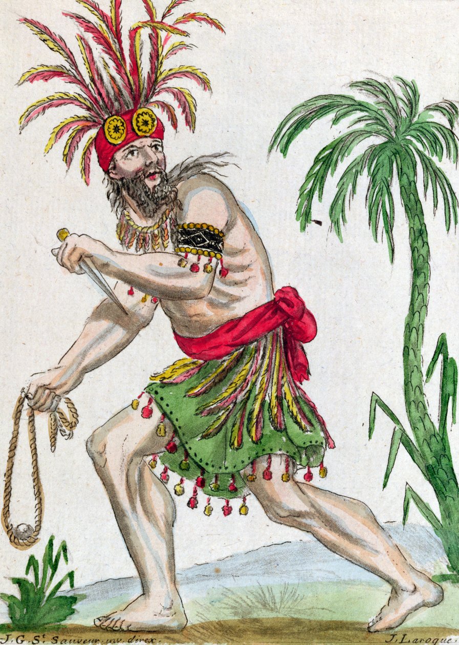 Villi Marquesassaarilta, Encylopedie des Voyagesista, kaivertanut J. Laroque, 1796 tekijältä Jacques Grasset de Saint Sauveur