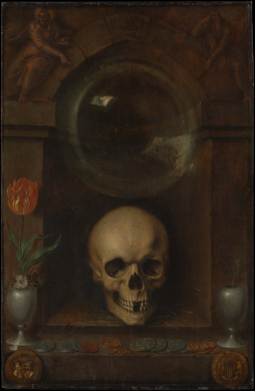 Vanitas asetelma, 1603 tekijältä Jacques II de Gheyn