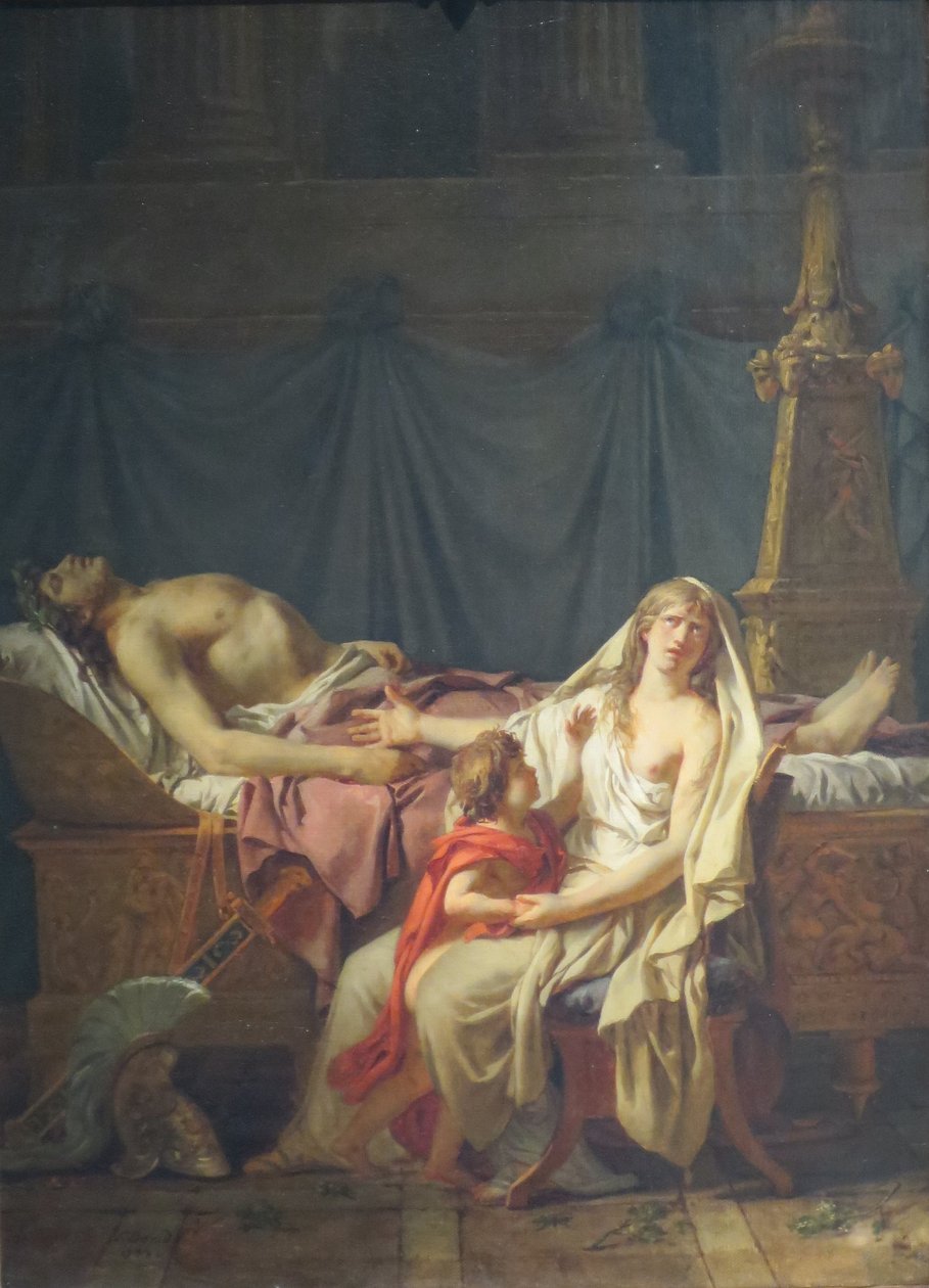  Andromache sureva Hektor tekijältä Jacques Louis David