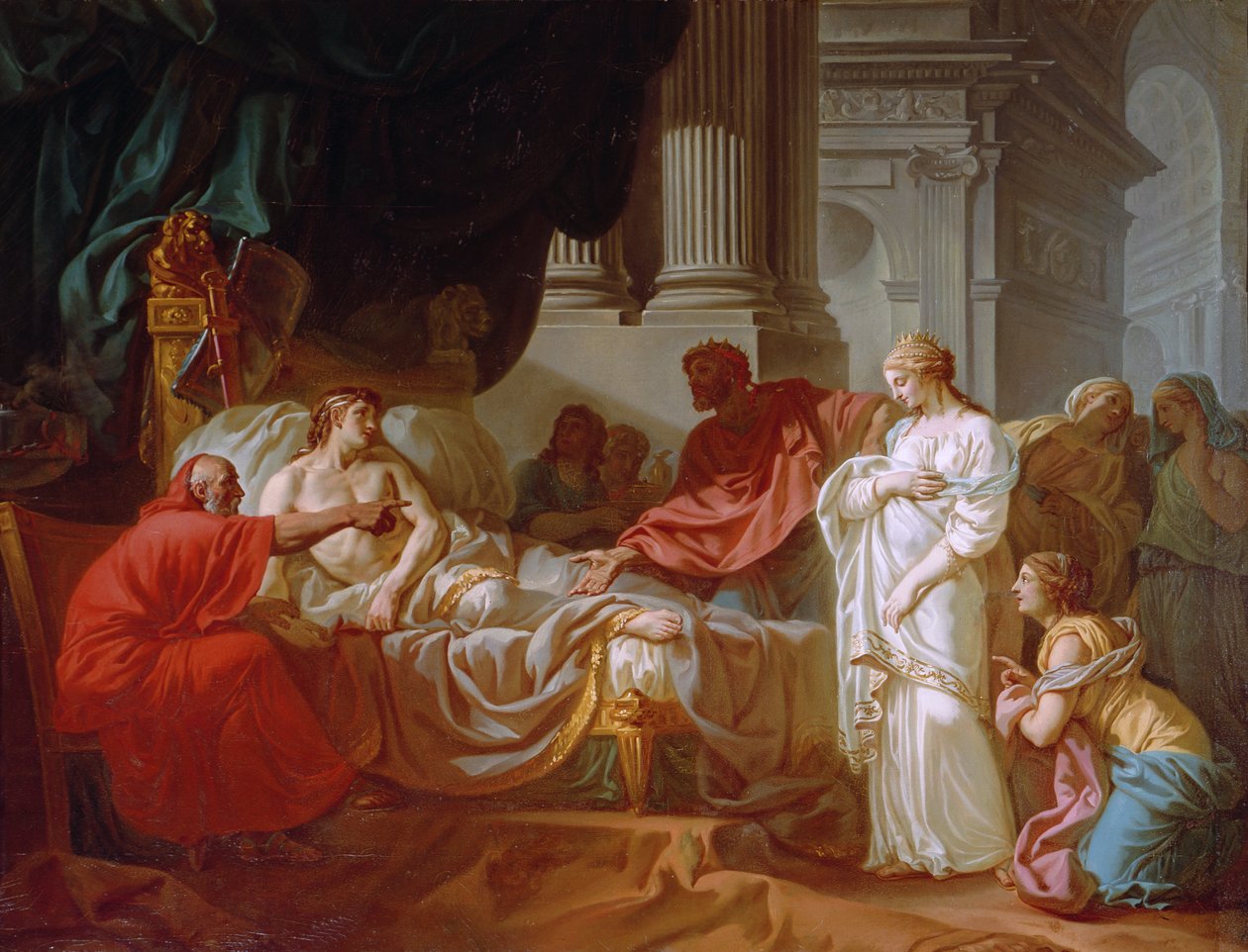 Antiokhos ja Stratonice, 1774 tekijältä Jacques Louis David