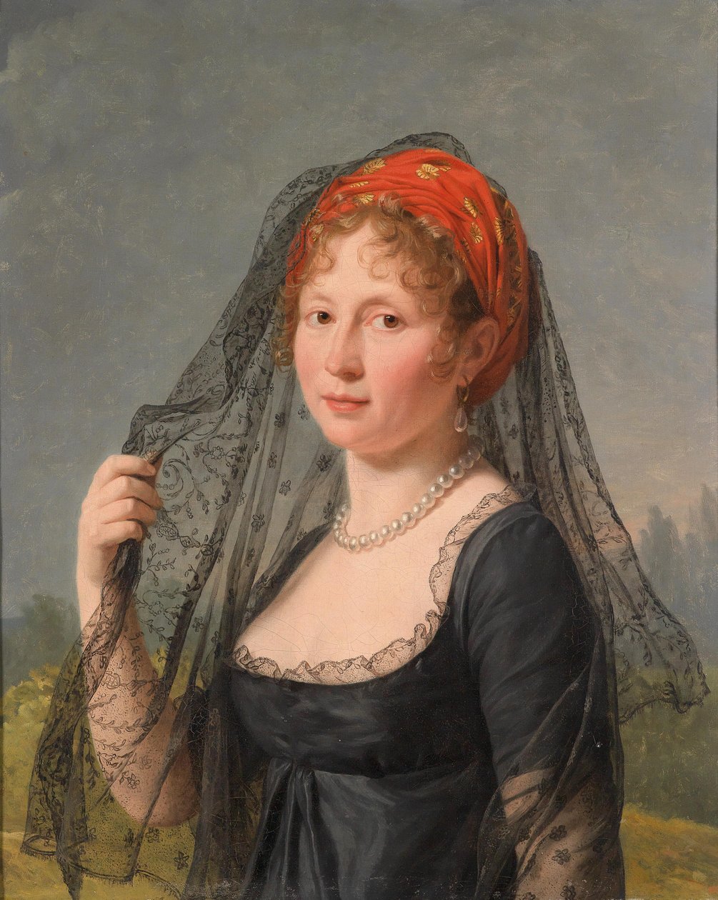Bildnis einer schwarzgekleideten Dame tekijältä Jacques Louis David