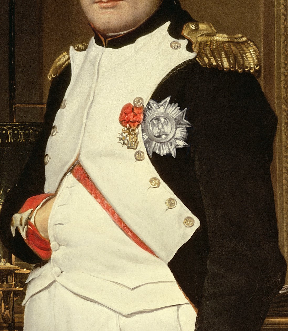 Yksityiskohta Napoleon Bonaparte työhuoneessaan, 1812 öljy kankaalle yksityiskohta PHD 320:sta tekijältä Jacques Louis David