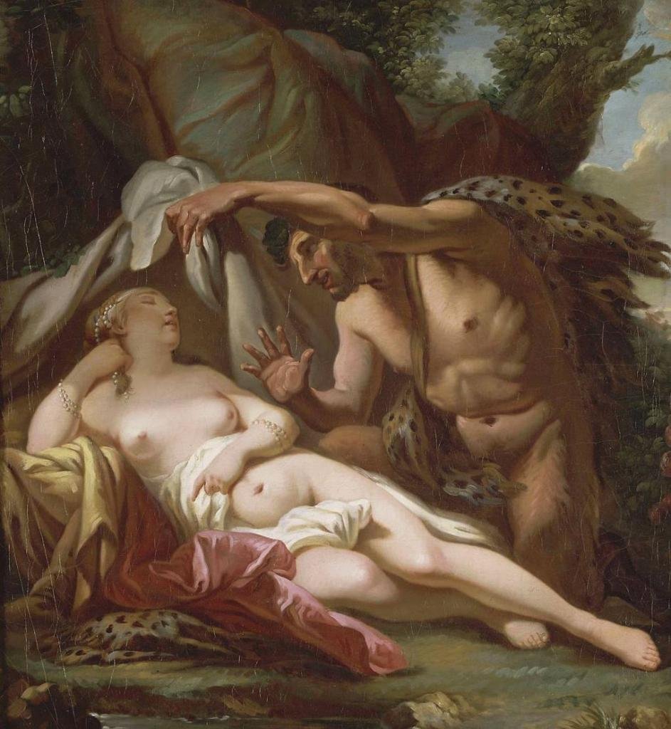 Jupiter ja Antiope tekijältä Jacques Louis David