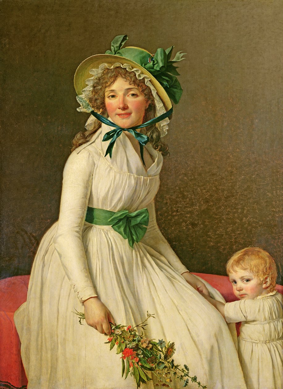 Madame Pierre Seriziat (s. Emilie Pecoul) poikansa Emilen (s.1793) kanssa 1795 tekijältä Jacques Louis David
