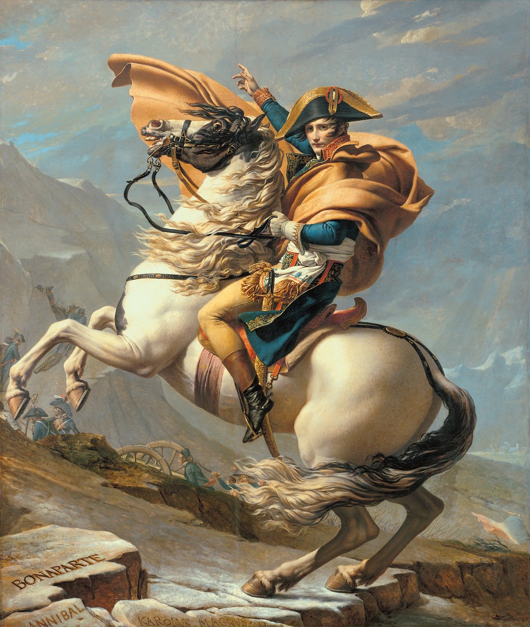 Napoleon (1769-1821) Alppien ylittäminen St Bernardin solalla, 20. toukokuuta 1800, n. 1800-01 tekijältä Jacques Louis David