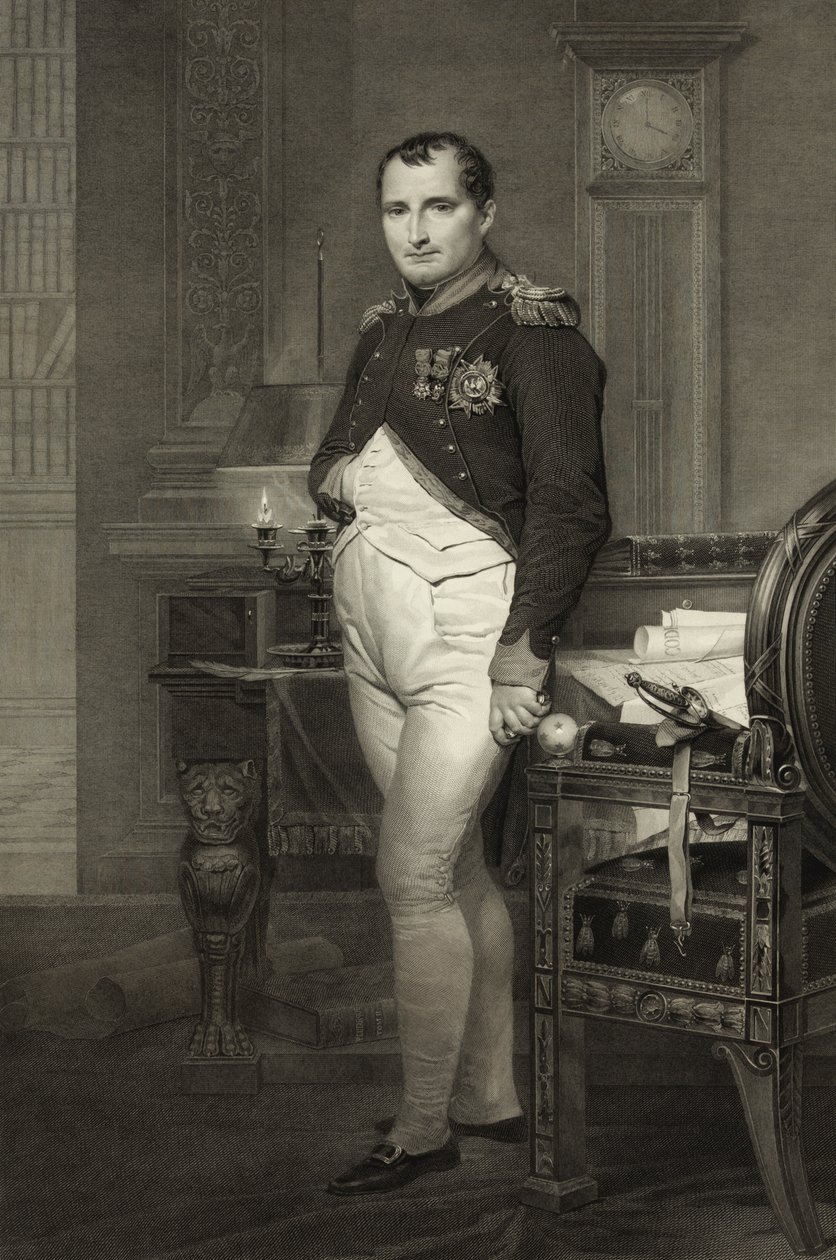 Napoleon I työhuoneessaan, kaivertanut Jean Nicholas Laugier tekijältä Jacques Louis David