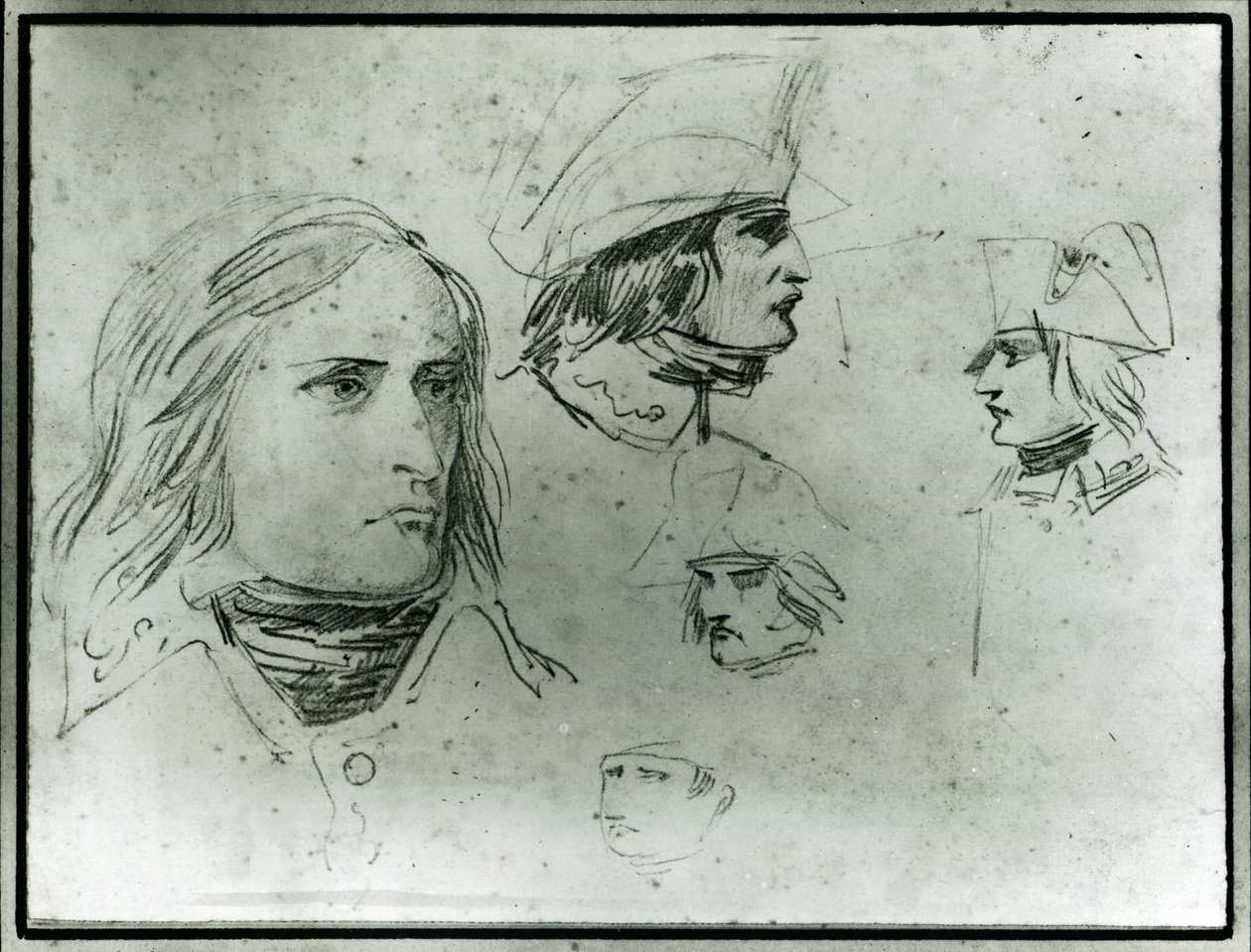 Luonnokset Napoleon Bonapartesta, 1797 (lyijykynä) tekijältä Jacques Louis David