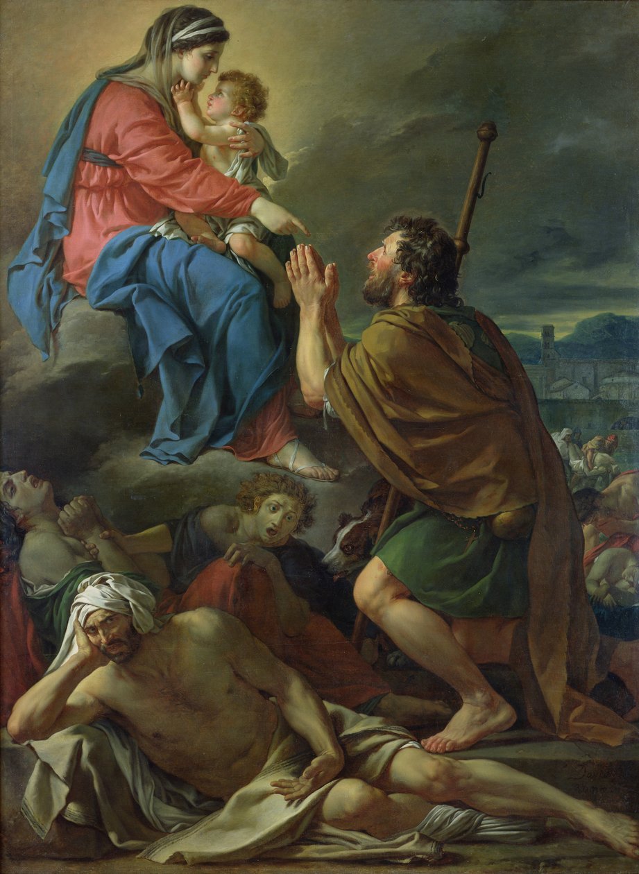 St. Roch rukoilee Neitsyelle ruton lopettamista, 1780 tekijältä Jacques Louis David