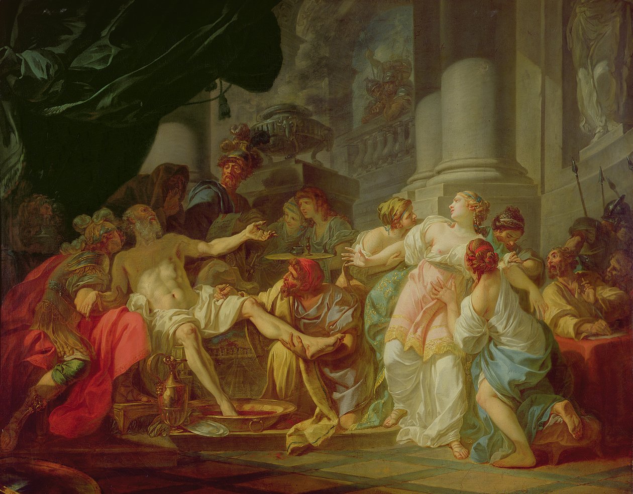 Senecan kuolema, 1773 tekijältä Jacques Louis David